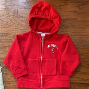 NC State Toddler zip-up hooded sweatshirt